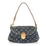Monogram Denim Mini Pleaty Blue