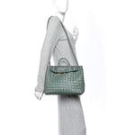Nappa Intrecciato Medium Andiamo Shoulder Bag Aloe