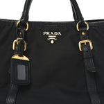 Tessuto Nylon Soft Calf Small Tote Black