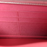 Metallic Lambskin Quilted Wallet On Chain WOC Silver