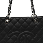 Caviar Quilted Grand Shopping Tote GST Black