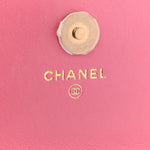 Lambskin Quilted Pillow Crush Flap Phone Holder With Chain Pink
