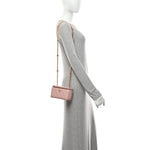 Caviar Quilted Pearl Enamel Small Vanity Case With Chain Light Pink
