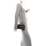 Caviar Quilted Top Handle Slim Vanity With Chain Black