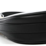 Smooth Calfskin Medium Strap Ava Shoulder Bag Black