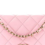 Caviar Quilted Wallet on Chain WOC Light Pink