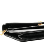 Calfskin Elaphe Double Chevron Mini Wallet On Chain WOC Black