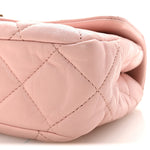 Lambskin Quilted Mini Heart Charms Flap Light Pink