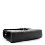 Grain De Poudre Textured Mixed Matelasse Triquilt Medium Monogram Satchel Black
