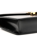 Shiny Calfskin Triomphe Margo Wallet on Chain Black