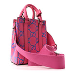 Calfskin GG Tennis Embossed Mini Tote Bag Modern Fuchsia Modern Blue