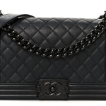 Calfskin Quilted Medium Boy Flap So Black