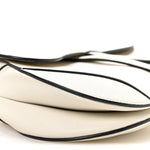 Grained Calfskin Saddle Bag White