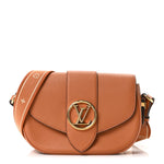 Grained Calfskin LV Pont 9 Soft MM Golden Siena