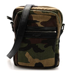 Canvas Calfskin Camouflage Sid Messenger Bag Green