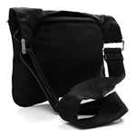 Nylon Mini Flat Messenger Bag Black