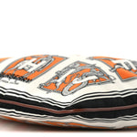 Satin Mythical Alphabet Drawstring Pouch Orange Black White