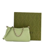 GG Grainy Calfskin Emblem Super Mini Shoulder Bag Sage Leaf