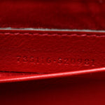 Moire Fabric Calfskin Rhinestone Monogram Monochrome Lizard Embossed Mini Bamboo 1947 Top Handle Chain Bag Red