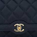Lambskin Quilted Hold The Line Wallet On Chain WOC Dark Blue