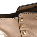 Vitello Small Rockstud Tote Beige