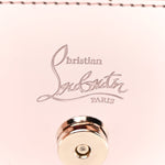 Metallic Patent Calfskin Spikes Loubinthesky Paloma Clutch Pink