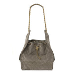 Suede Quilted Medium Chanel 25 Handbag Dark Grey