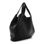 Lambskin Quilted Maxi Icare Shopping Tote Black