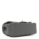 Caviar Quilted Mini Rectangular Flap Grey
