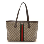GG Supreme Monogram Medium Ophidia Shopping Tote Brown
