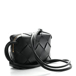 Lambskin Maxi Intrecciato Small Cassette Camera Bag Black