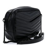 Calfskin Matelasse Monochrome Monogram Mini Lou Camera Bag Black