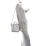 Drummed Calfskin Nano Luggage Pearl Blue