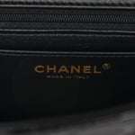 Patent Quilted Mini Top Handle Rectangular Flap Black