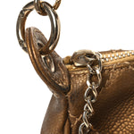 Metallic Caviar Quilted Timeless CC Shoulder Bag Gold