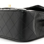 Lambskin Quilted Mini Rectangular Flap Black