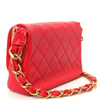 Lambskin Quilted Small Flap Red
