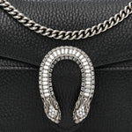 Dollar Calfskin Crystal Mini Dionysus Top Handle Bag Black Crystal