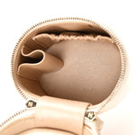 Lambskin Quilted Ruched Handle Vanity Case White