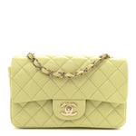Lambskin Quilted Mini Rectangular Flap Light Green