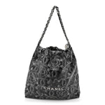 Printed Calfskin Quilted Chanel 22 Black