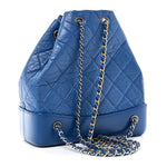 Aged Calfskin Quilted Small Gabrielle Backpack Blue