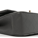 Lambskin Quilted Medium Double Flap Grey