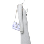 Iridescent Calfskin Quilted Medium Chanel 19 Flap Light Purple Blue