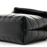 Calfskin Y Quilted Monogram Toy Loulou Crossbody Bag Black