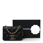 Lambskin Quilted Mini CC Flap Black