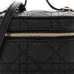 Lambskin Cannage Micro Lady Dior Vanity Case Black
