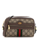 GG Supreme Monogram Web Mini Ophidia Shoulder Bag Brown