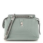 Shiny Nappa Trapuntata Small DotCom Click Top Handle Chain Satchel Light Blue