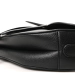 Grained Calfskin Saddle Bag Black